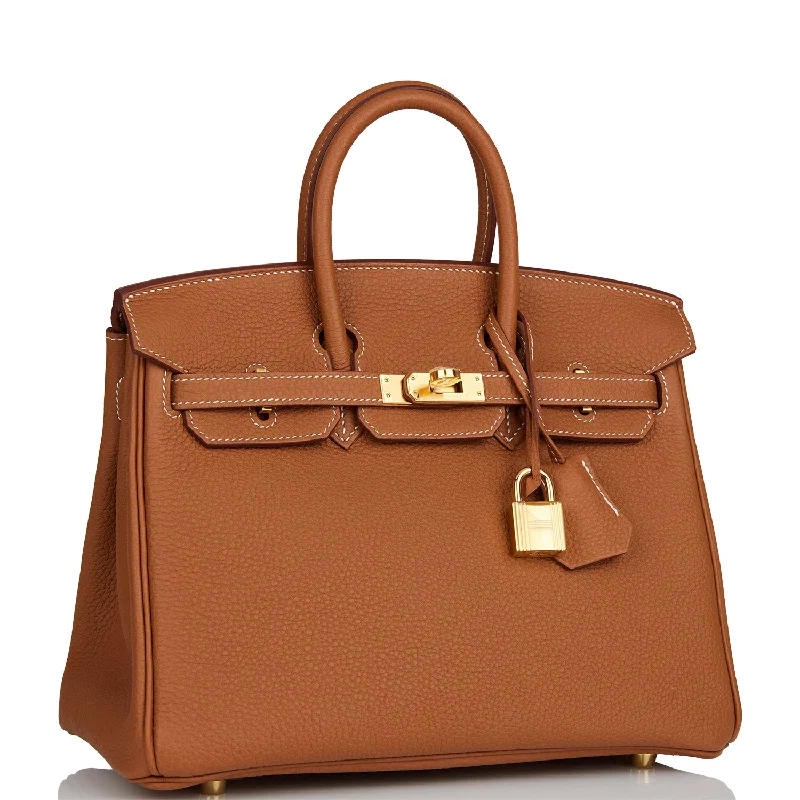 Hermes Birkin Bags with a Detachable Mirror Pocket InsideHermes Birkin 25 Gold Togo Gold Hardware