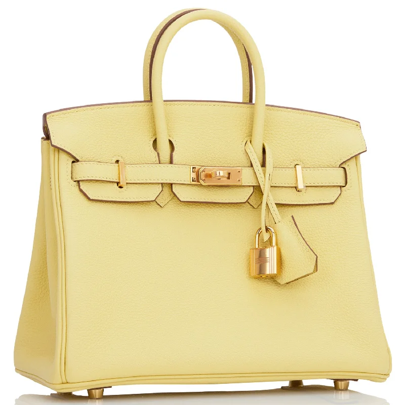 Hermes Birkin Bags in a Light Beige for a Soft and Sophisticated AestheticHermes Birkin 25 Jaune Poussin Togo Gold Hardware