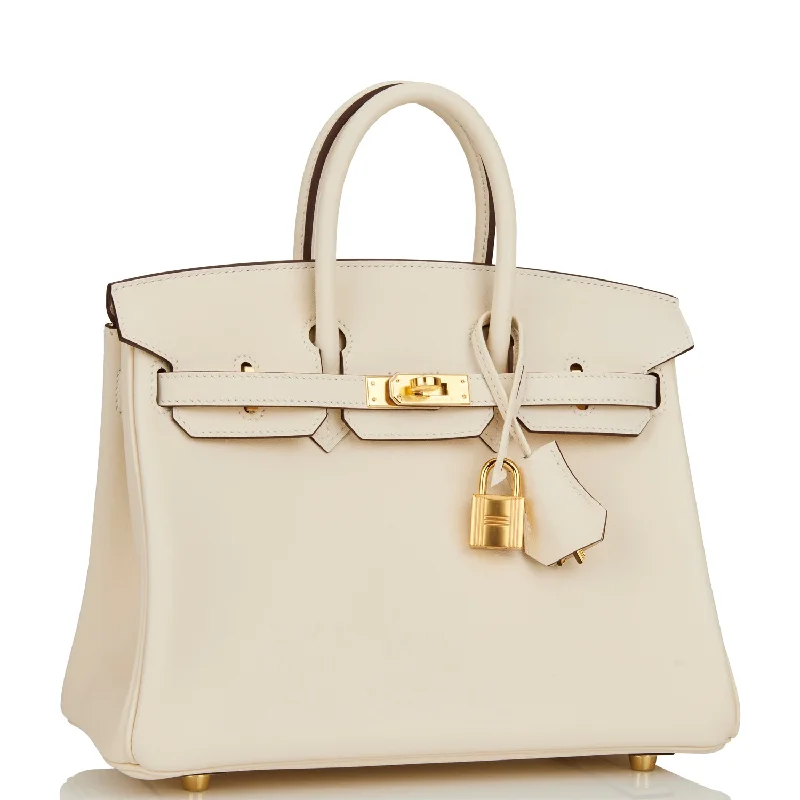 Hermes Birkin Bags with a Crystal - Embellished Lock for Added LuxuryHermes Birkin 25 Nata Swift Gold Hardware