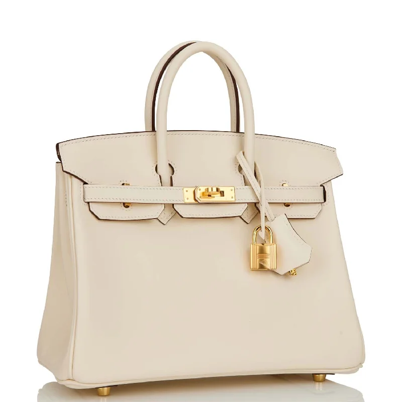 Hermes Birkin Bags with a Detachable Keychain HolderHermes Birkin 25 Nata Swift Gold Hardware