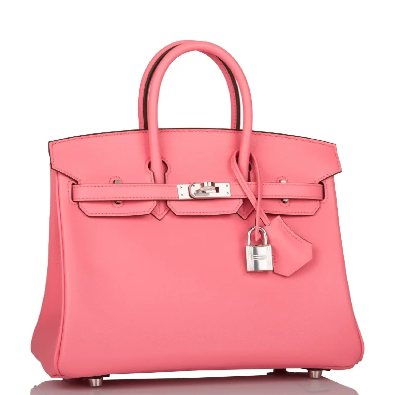 Hermes Birkin Bags with a Magnetic - Closure Interior PocketHermes Birkin 25 Rose D'Ete Swift Palladium Hardware