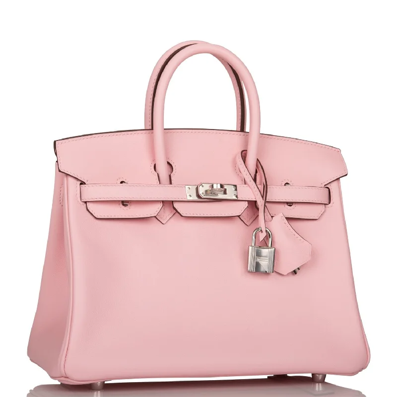 Hermes Birkin Bags in a Shiny Patent Leather Finish for a Glossy LookHermes Birkin 25 Rose Sakura Swift Palladium Hardware