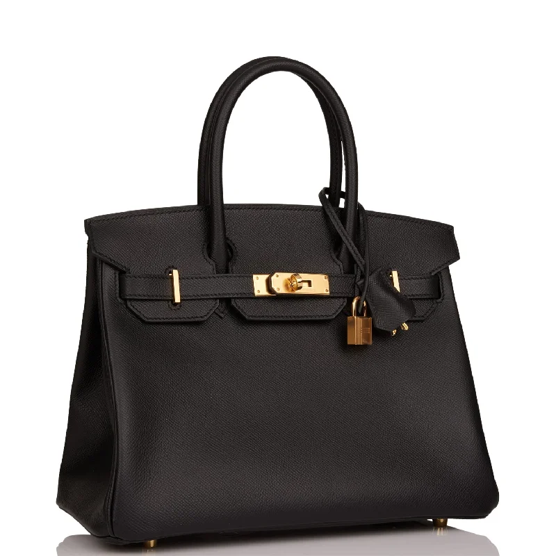 Hermes Birkin Bags with a Removable Interior OrganizerHermes Birkin 30 Black Epsom Gold Hardware