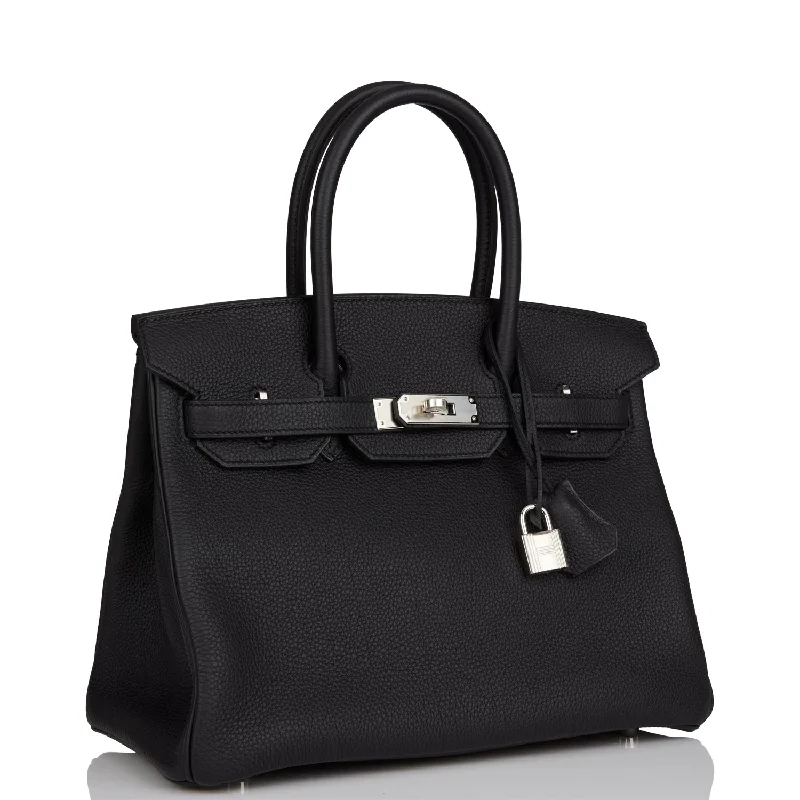 Hermes Birkin Bags with a Hand - Burnished Edge FinishHermes Birkin 30 Black Togo Palladium Hardware