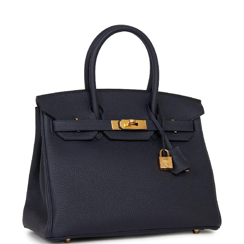 Hermes Birkin Bags in a Deep Burgundy for a Rich and Sumptuous AppearanceHermes Birkin 30 Bleu Nuit Togo Gold Hardware