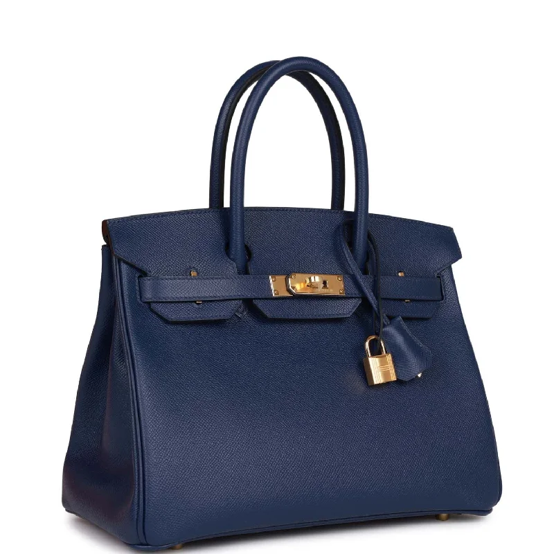 Hermes Birkin Bags Sized 30cm for a Compact Yet Spacious OptionHermes Birkin 30 Bleu Saphir Epsom Gold Hardware