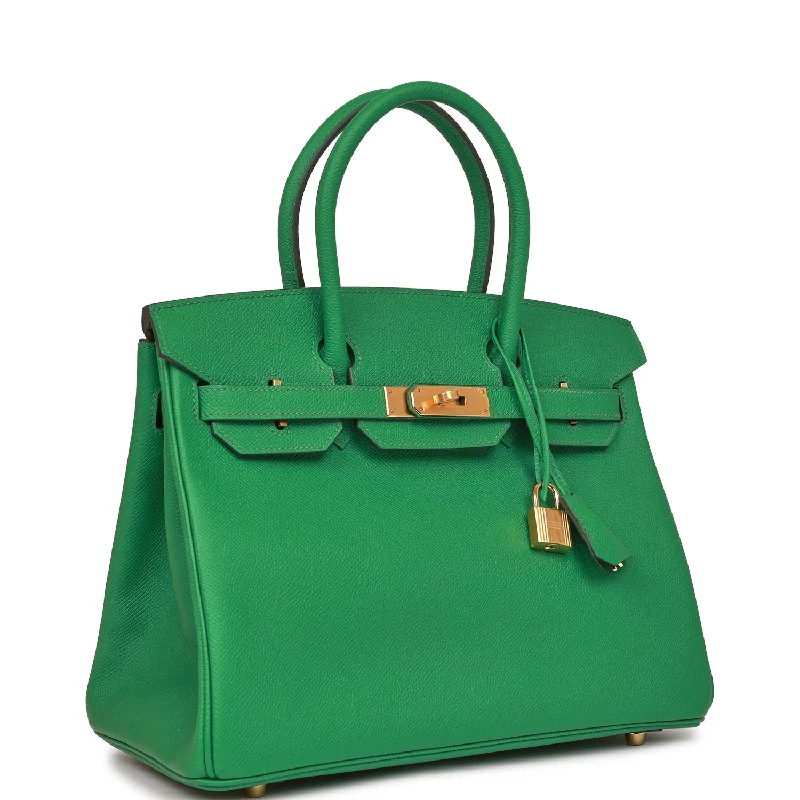 Hermes Birkin Bags with a Gold - Plated Lock and Key SetHermes Birkin 30 Cactus Epsom Gold Hardware