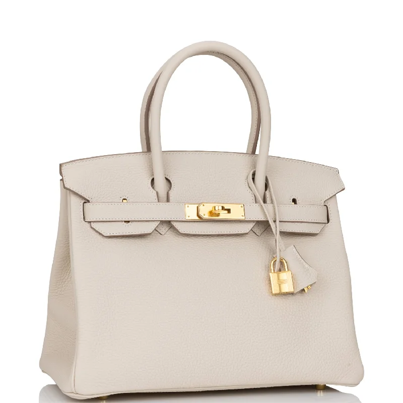 Hermes Birkin Bags in a Rare Lilac Shade for a Stand - Out LookHermes Birkin 30 Craie Clemence Gold Hardware