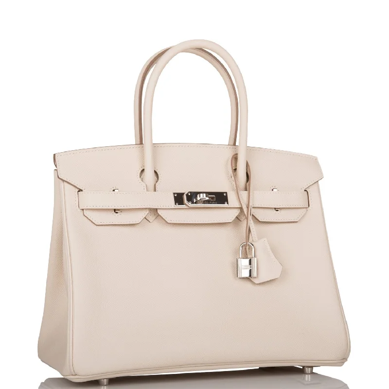 Hermes Birkin Bags with a Gold - Plated Lock and Key SetHermes Birkin 30 Craie Epsom Palladium Hardware