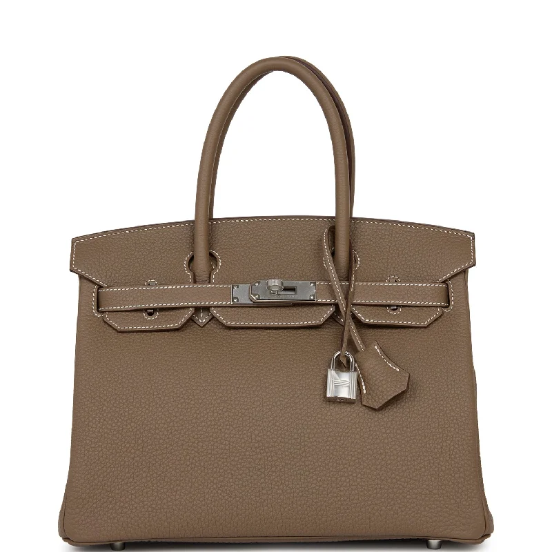 Hermes Birkin Bags in a Light Beige for a Soft and Sophisticated AestheticHermes Birkin 30 Etoupe Togo Palladium Hardware