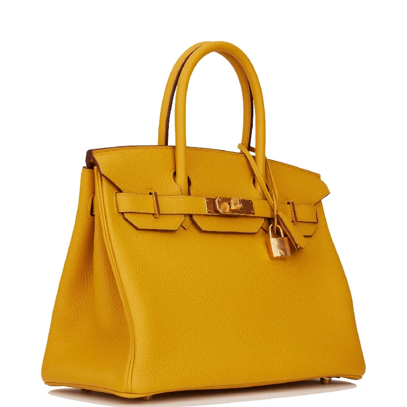 Hermes Birkin Bags Sized 30cm for a Compact Yet Spacious OptionHermes Birkin 30 Jaune Ambre Togo Gold Hardware