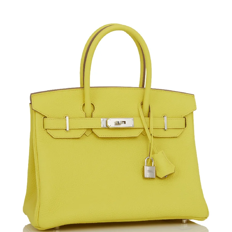 Hermes Birkin Bags in Matte Alligator Leather for a Sophisticated FinishHermes Birkin 30 Lime Clemence Palladium Hardware