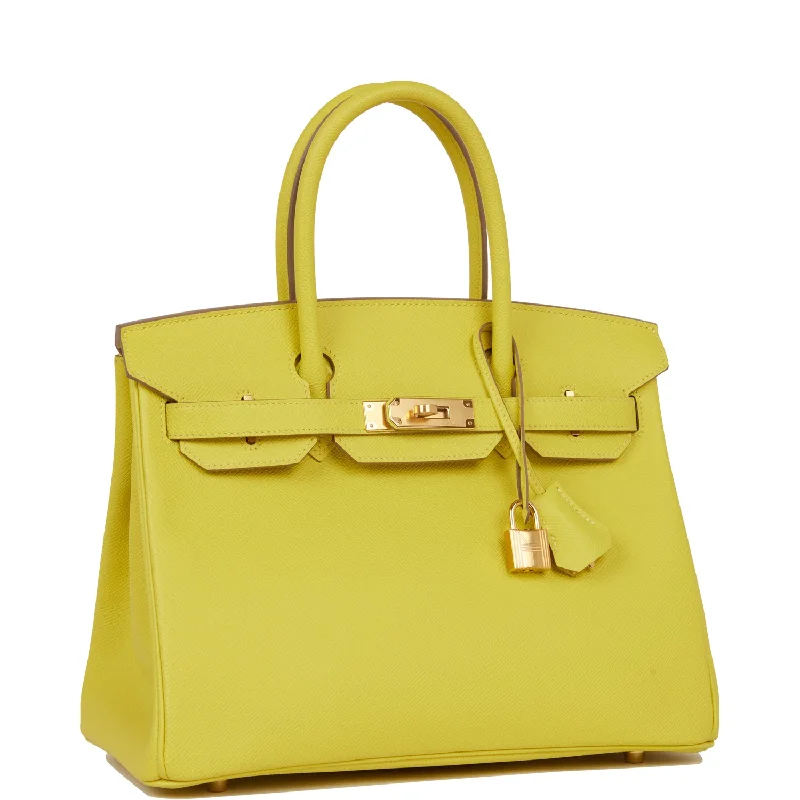 Hermes Birkin Bags with a Removable Interior OrganizerHermes Birkin 30 Lime Epsom Gold Hardware