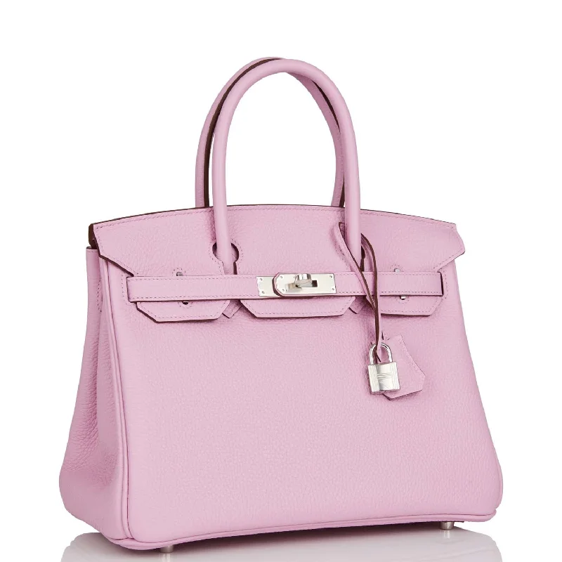 Hermes Birkin Bags with a Detachable Shoulder Pad for ComfortHermes Birkin 30 Mauve Sylvestre Clemence Palladium Hardware