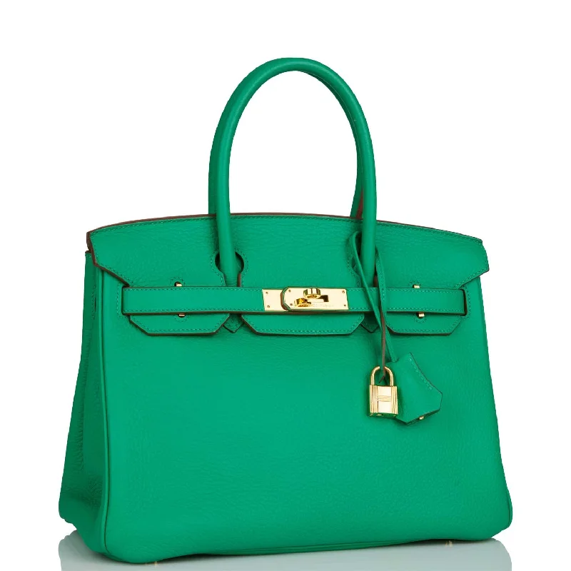 Hermes Birkin Bags with a Gold - Plated Lock and Key SetHermes Birkin 30 Menthe Clemence Gold Hardware -