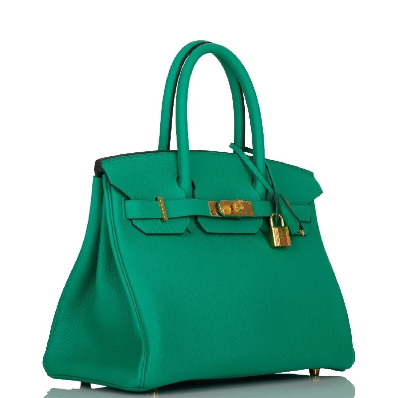 Hermes Birkin Bags in Smooth Box Calf Leather for a Timeless AestheticHermes Birkin 30 Menthe Clemence Gold Hardware