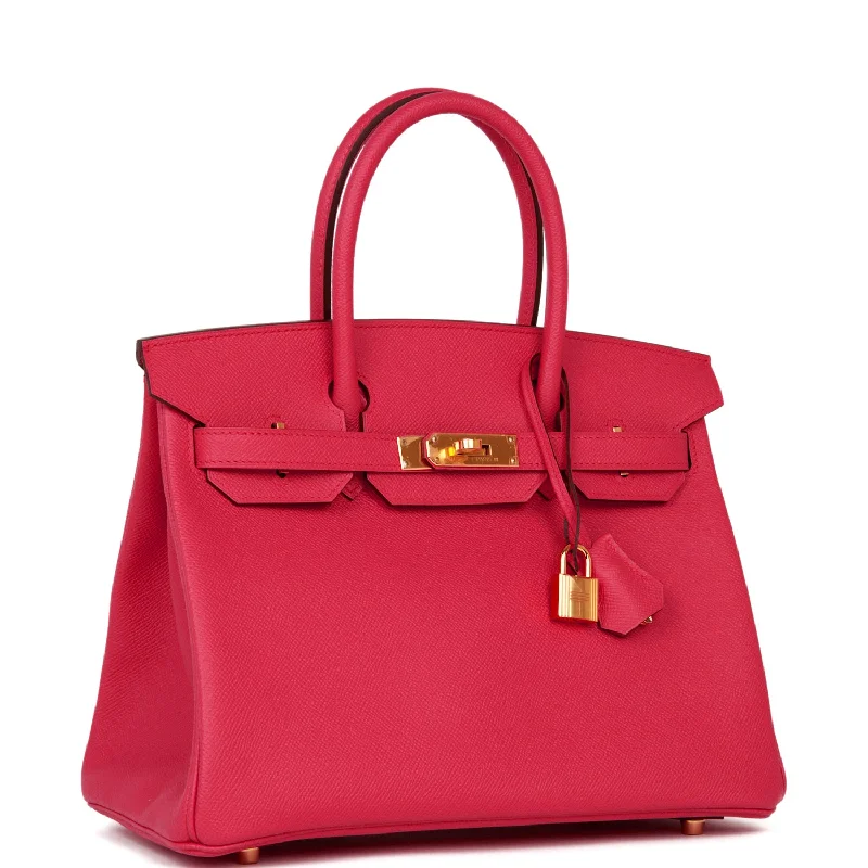 Hermes Birkin Bags with a Chain - Embellished Handle for a Modern TwistHermes Birkin 30 Rose Extreme Epsom Gold Hardware