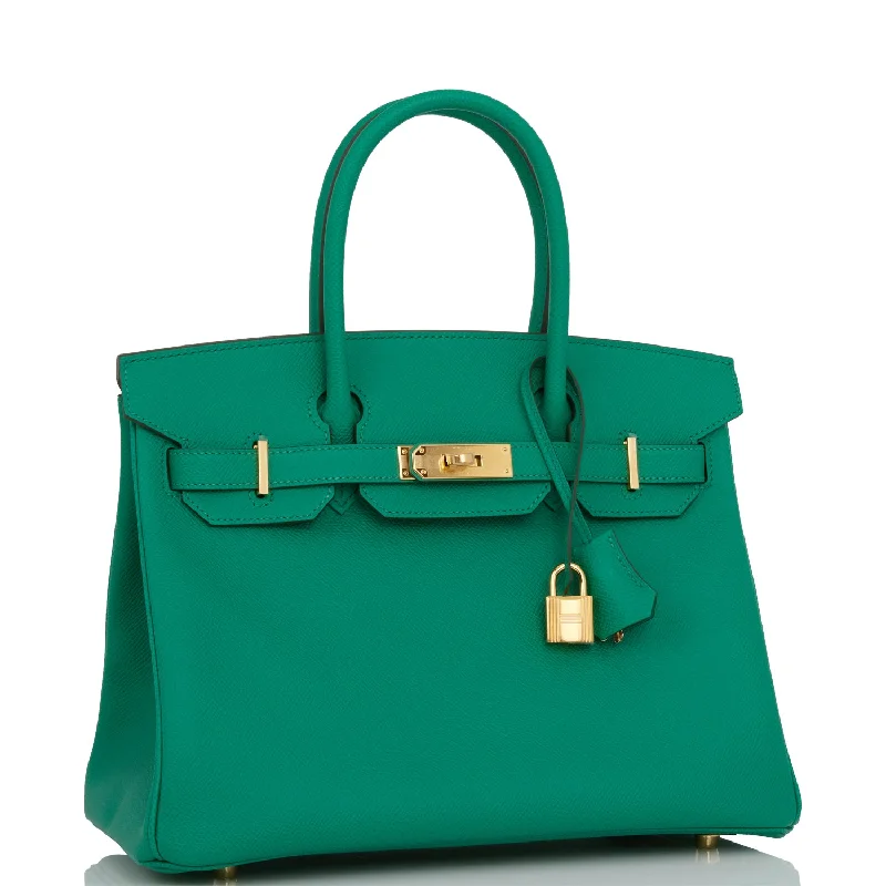 Hermes Birkin Bags with a Beaded Leather Strap for a Bohemian - Glamour LookHermes Birkin 30 Vert Jade Epsom Gold Hardware