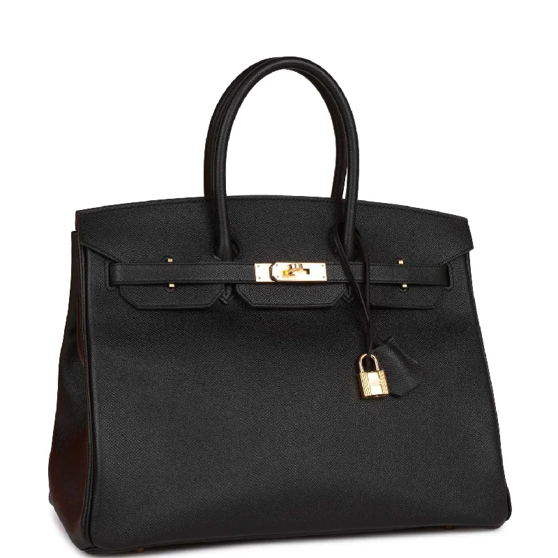 Hermes Birkin Bags with a Removable Interior OrganizerHermes Birkin 35 Black Epsom Gold Hardware