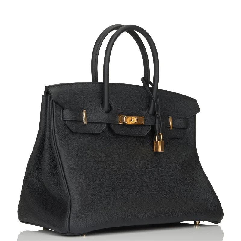 Hermes Birkin Bags with a Gold - Plated Lock and Key SetHermes Birkin 35 Black Togo Gold Hardware