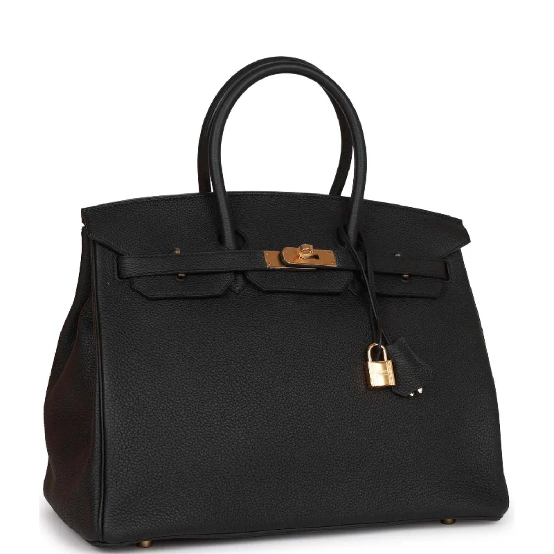 Hermes Birkin Bags in a Neutral Taupe Color for VersatilityHermes Birkin 35 Black Togo Gold Hardware