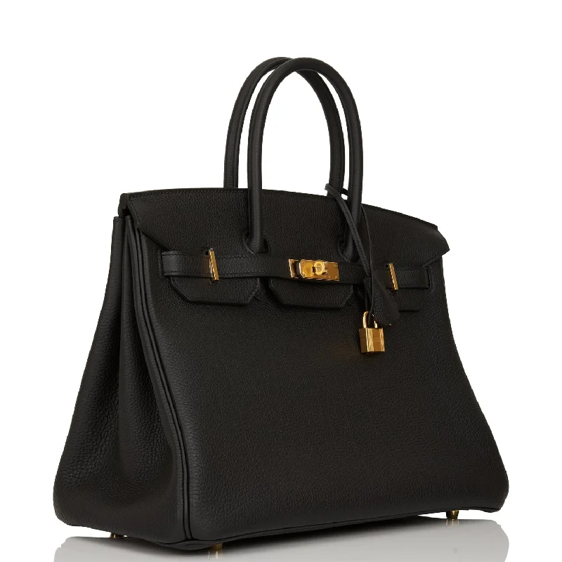 Hermes Birkin Bags with a Woven Leather Strap DetailHermes Birkin 35 Black Togo Gold Hardware