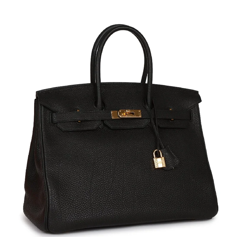 Hermes Birkin Bags with a Hidden Magnetic Closure for Discreet SecurityHermes Birkin 35 Black Togo Gold Hardware