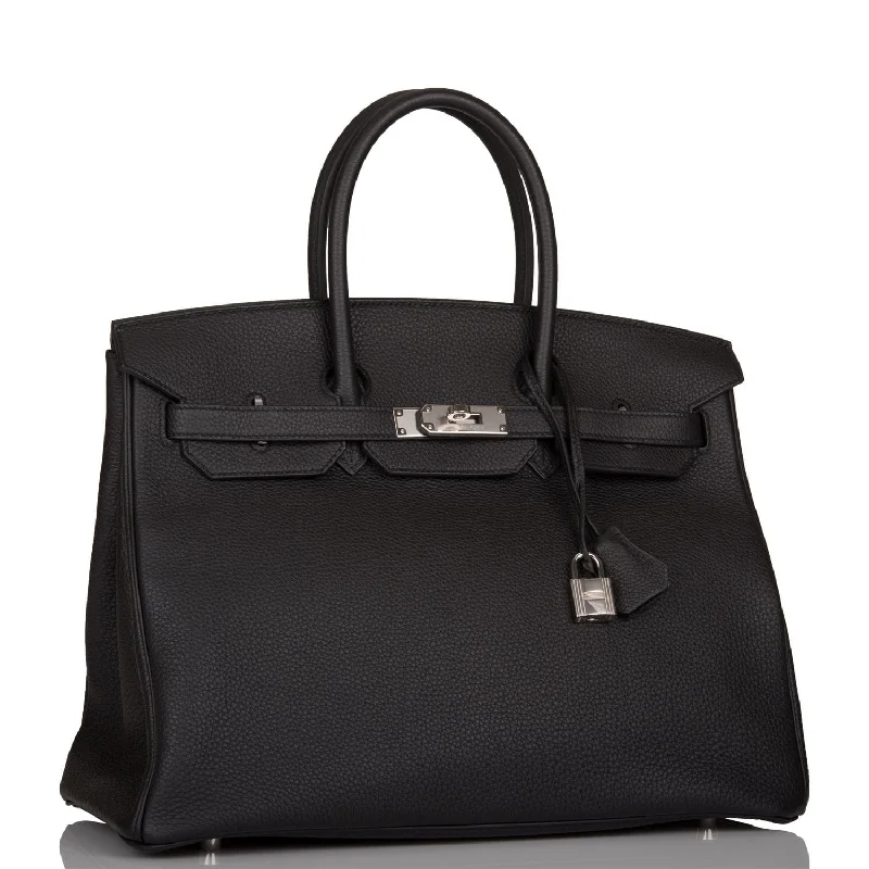 Hermes Birkin Bags with a Hand - Embroidered Floral PatternHermes Birkin 35 Black Togo Palladium Hardware