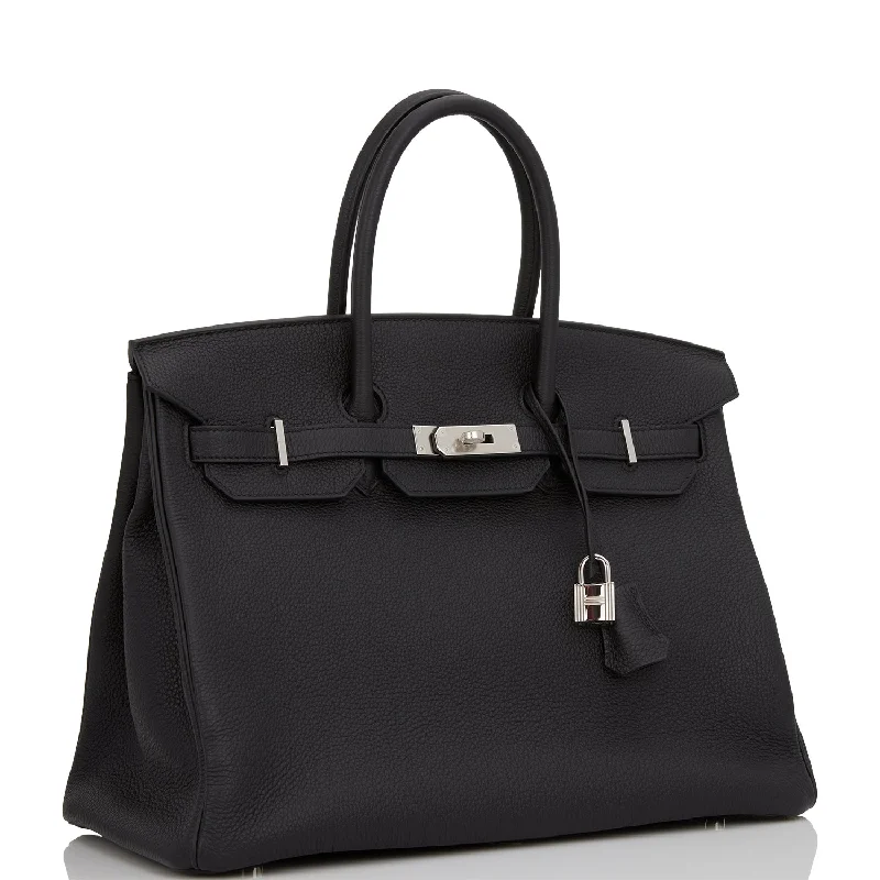 Hermes Birkin Bags with a Textured Taurillon Clemence LeatherHermes Birkin 35 Black Togo Palladium Hardware