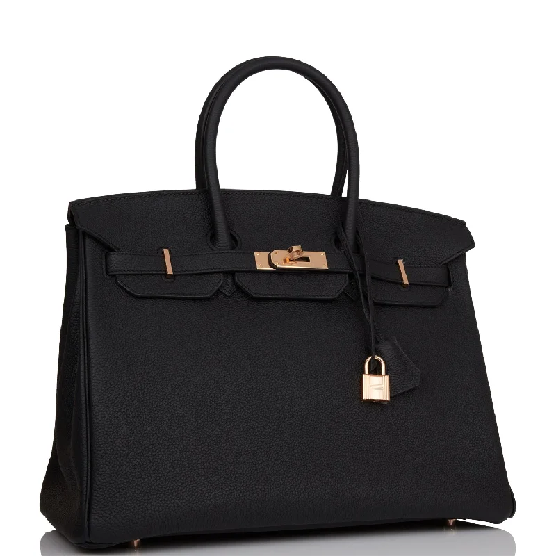 Hermes Birkin Bags in a Metallic Rose Gold for a Glamorous TouchHermes Birkin 35 Black Togo Rose Gold Hardware