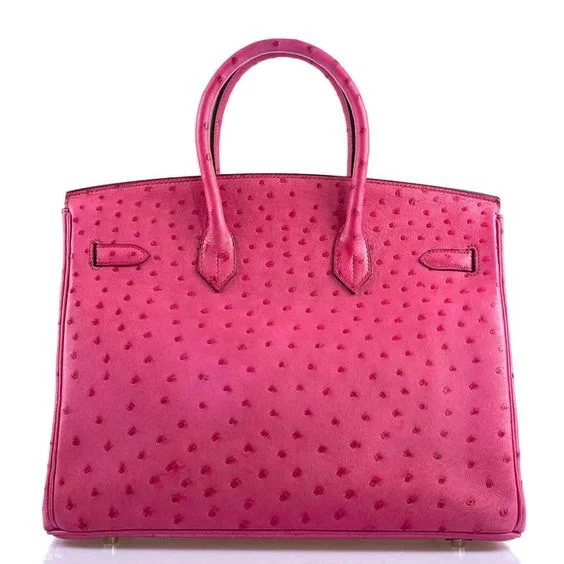 Hermes Birkin Bags with a Removable Interior OrganizerHERMES BIRKIN 35 FUCHSIA OSTRICH WITH PALLADIUM HARDWARE