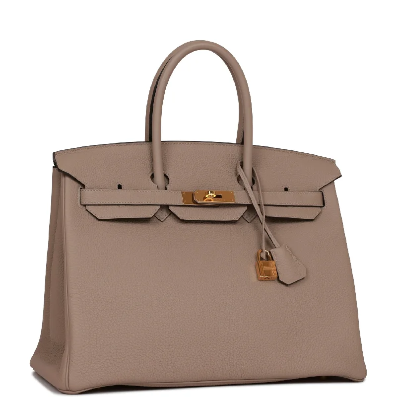 Hermes Birkin Bags with a Gold - Plated Lock and Key SetHermes Birkin 35 Gris Tourterelle Togo Gold Hardware