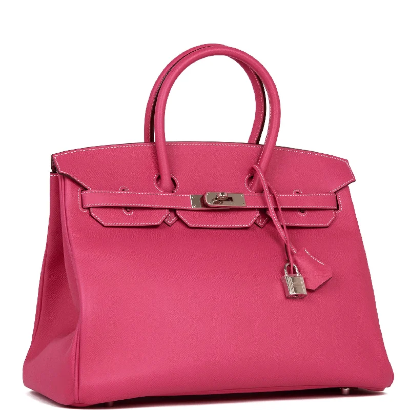 Hermes Birkin Bags with a Magnetic - Closure Interior PocketHermes Birkin 35 Rose Tyrien Epsom Palladium Hardware