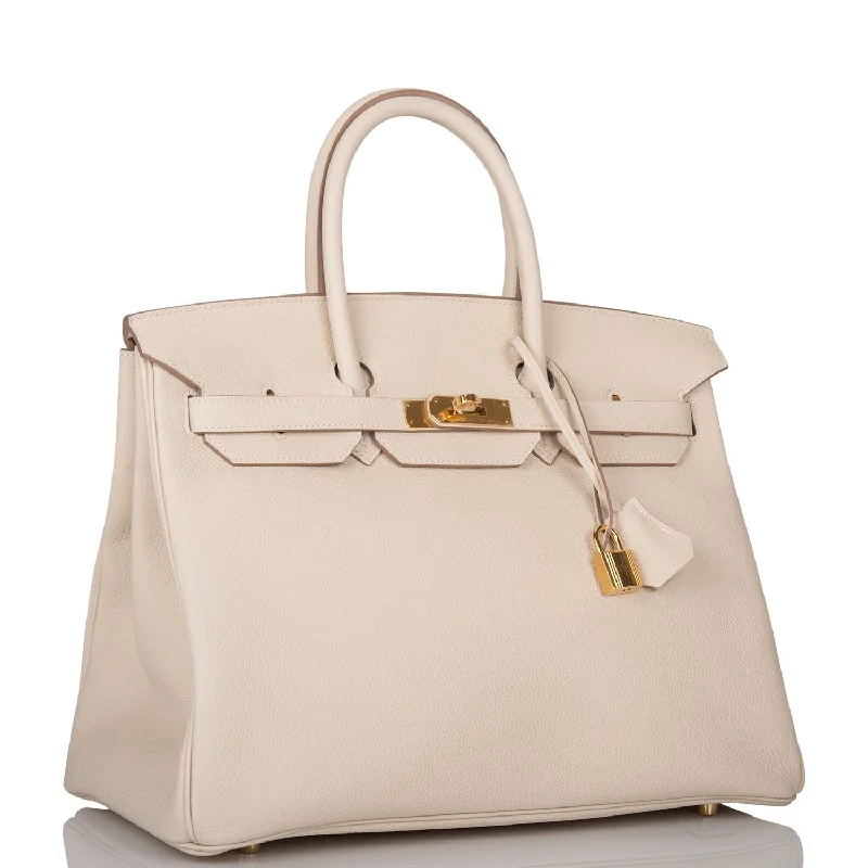 Hermes Birkin Bags with a Magnetic - Closure Interior PocketHermes Craie Togo Birkin 35cm Gold Hardware