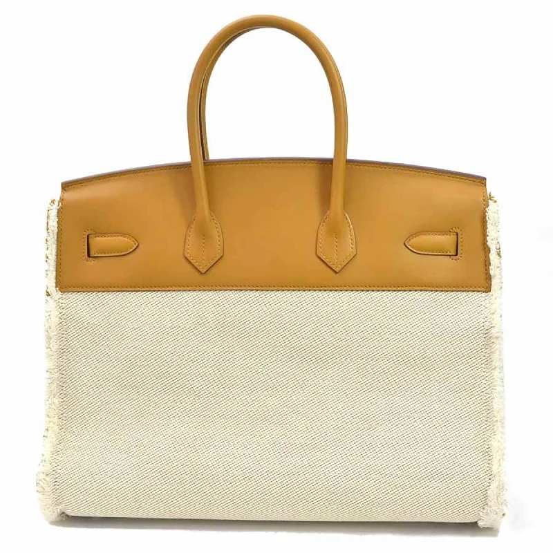 Hermes Birkin Bags with a Contrast - Stitched Handle for Added StyleHermes Handbag Birkin Frey 35 Sesame Vaux Swift x Twill Ash HERMES Ladies