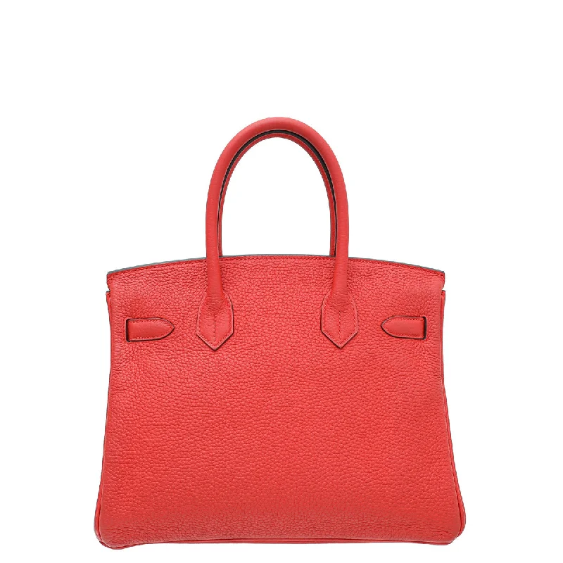 Hermes Birkin Bags with a Hand - Carved Leather DecorationHermes Rouge Tomate Retourne Birkin 30 Bag