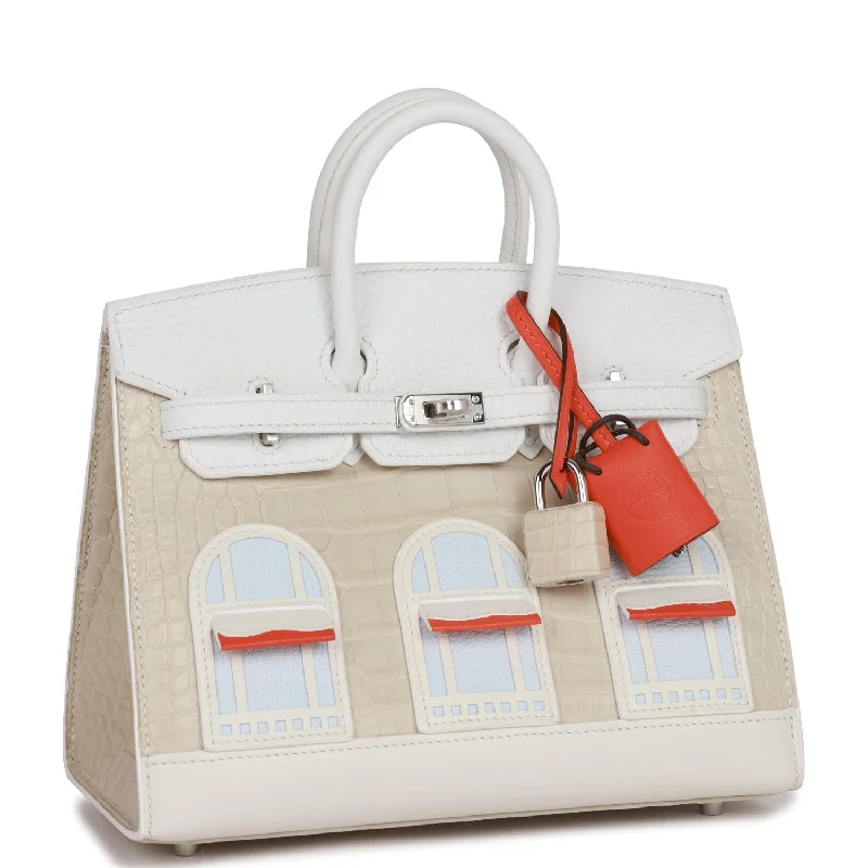 Hermes Birkin Bags with a Hidden Magnetic Closure for Discreet SecurityHermes Sac Faubourg Birkin 20 White Matte Alligator Palladium Hardware