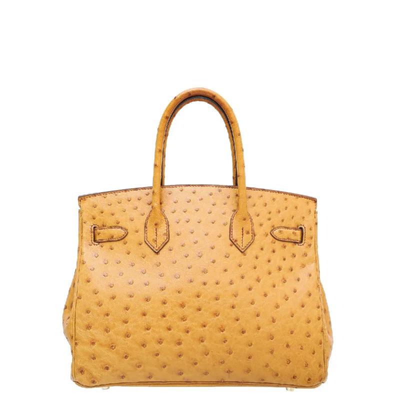 Hermes Birkin Bags with a Detachable Mobile Phone HolderHermes Saffron Ostrich Birkin 30 Bag