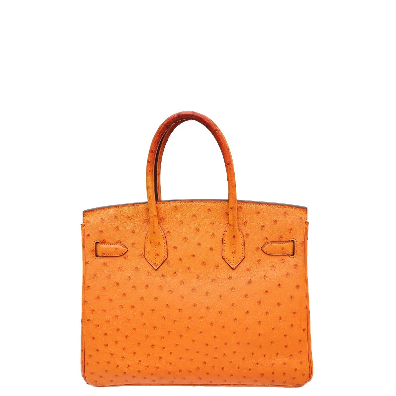 Hermes Birkin Bags with a Beaded Leather Strap for a Bohemian - Glamour LookHermes Tangerine Ostrich Birkin 30 Bag