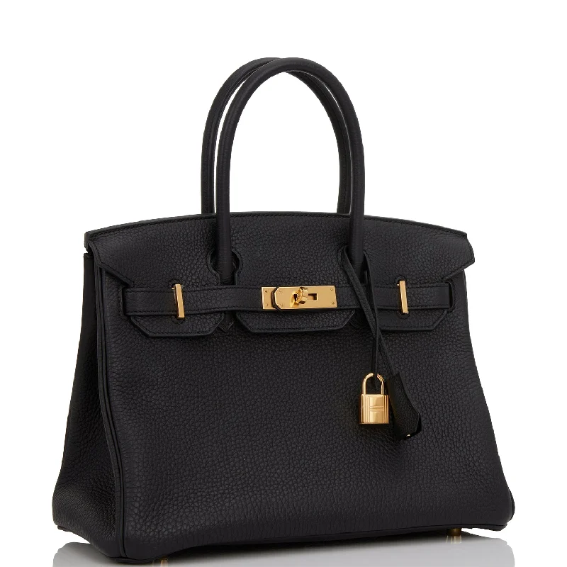 Hermes Birkin Bags with a Gold - Plated Lock and Key SetHermes Birkin 30 Black Togo Gold Hardware