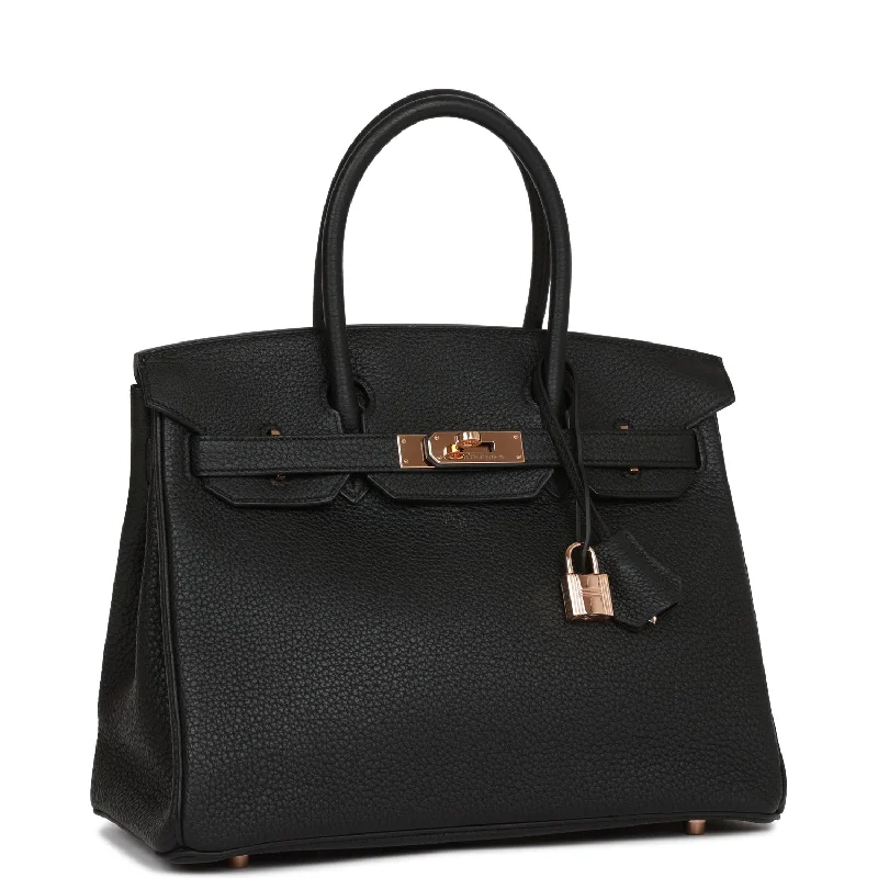 Hermes Birkin Bags in a Dark Olive Green for a Unique and Earthy VibeHermes Birkin 30 Black Togo Rose Gold Hardware