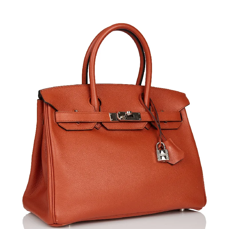 Hermes Birkin Bags with a Textured Taurillon Clemence LeatherHermes Birkin 30 Cuivre Novillo Palladium Hardware