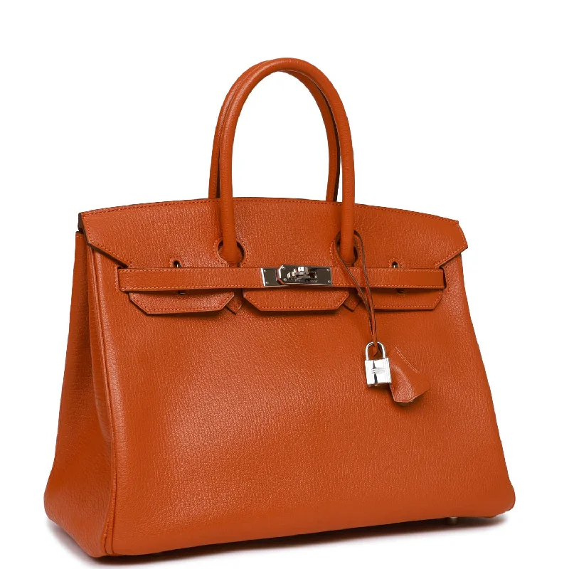 Hermes Birkin Bags with a Detachable Keychain HolderHermes Birkin 35 Potiron Chevre Palladium Hardware - Remaining Balance