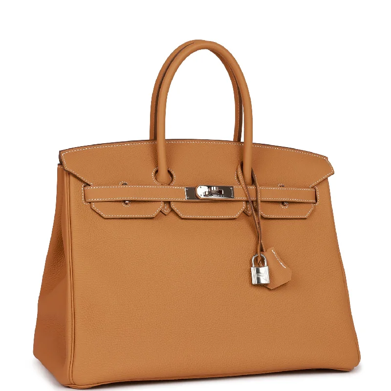 Hermes Birkin Bags with a Rope - Style Leather Handle for a Nautical Inspired LookHermes Birkin 35 Sable Togo Palladium Hardware