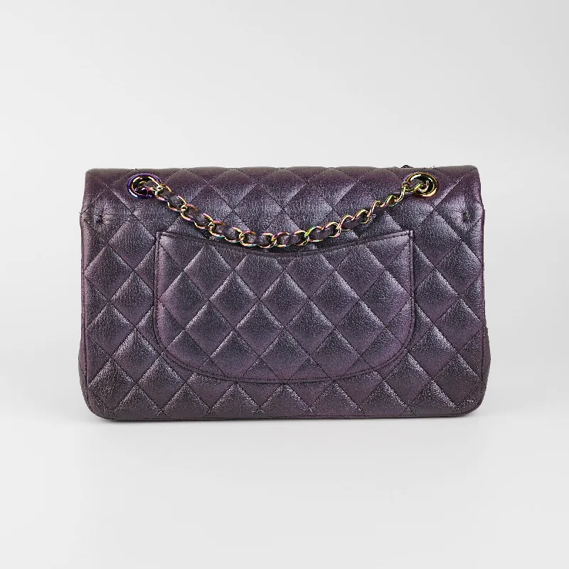 Chanel Chain Strap Handbag for Everyday UseChanel 16C Classic Flap Medium Large Iridescent Mermaid Purplle Bag