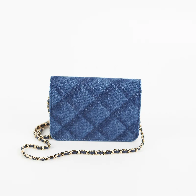 Chanel New Arrival Handbag with Gold HardwareChanel Mini Denim Belt Bag -Microchipped