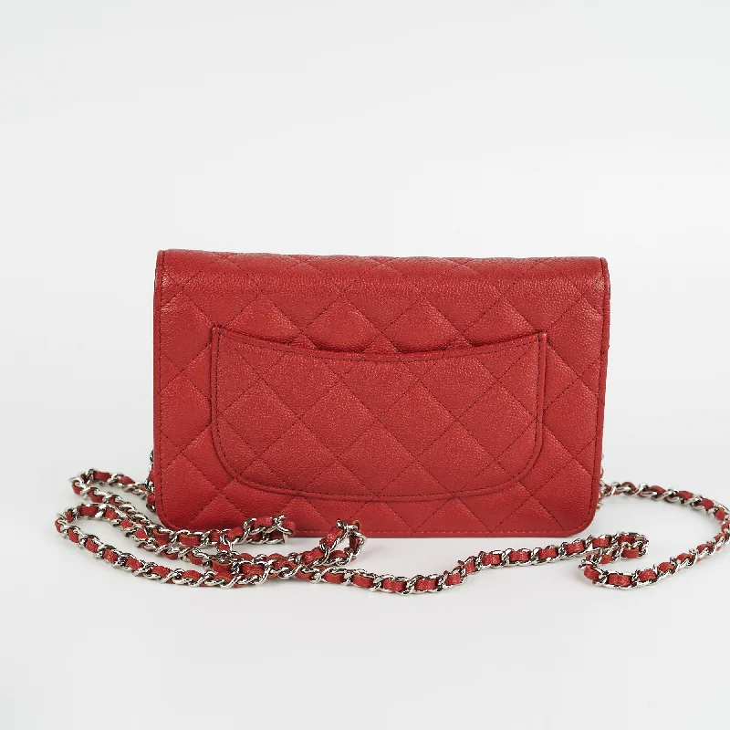 Chanel Luxury Handbag for High - End EventsChanel Caviar Wallet on Chain WOC Red