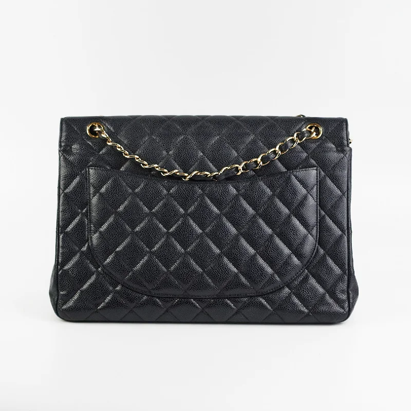 Chanel Black Handbag for Business MeetingsChanel Maxi Jumbo Double Flap Black Caviar