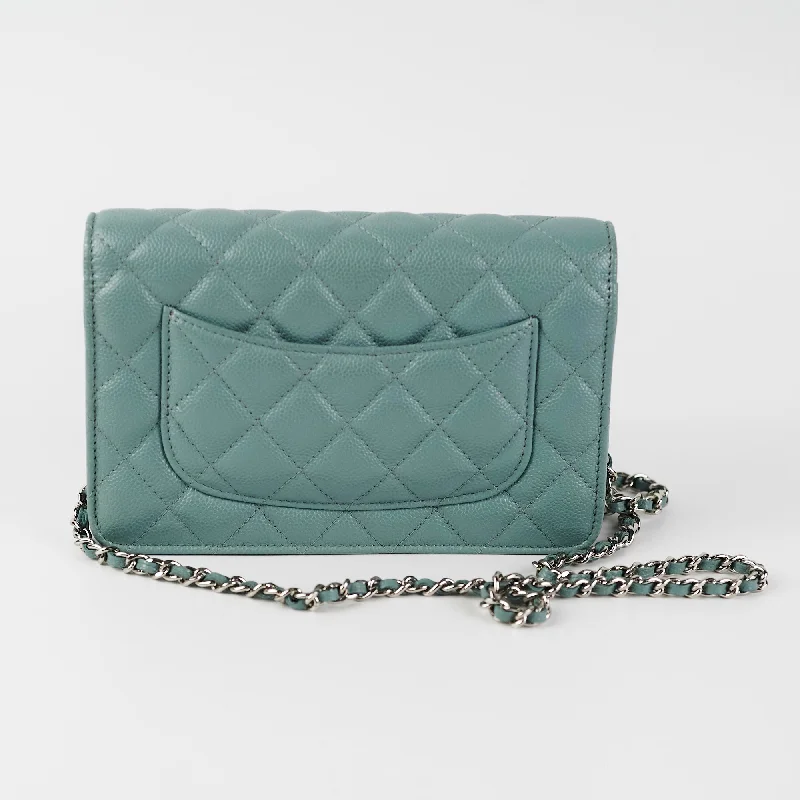 Chanel Quilted Leather Shoulder Bag for FashionistasChanel Wallet on Chain WOC Caviar Blue