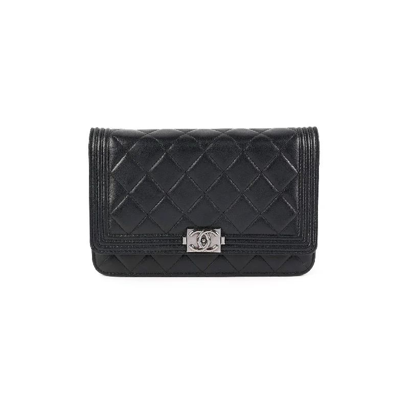 Chanel Limited Edition Handbag for CollectorsChanel Boy Wallet On Chain WOC Lambskin Black